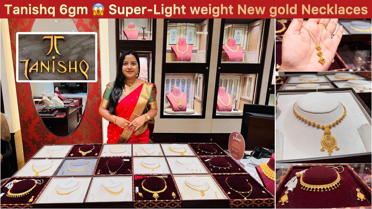 6gm😲😱 Light weight gold necklace “huge” collections from Tanishq for Dhanteras & Diwali special ✨🪔