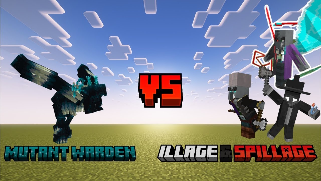 Mutant Warden vs. illage and spillage bosses | Minecraft Mob Battle