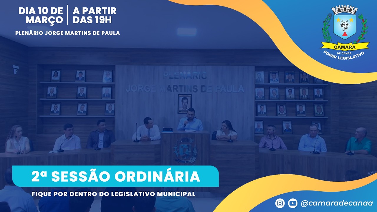 2ª Reunião Ordinária da Câmara Municipal de Canaã - 10/03/2026