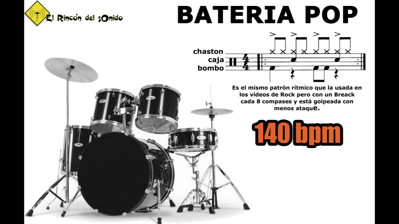 Bateria pop 140 bpm