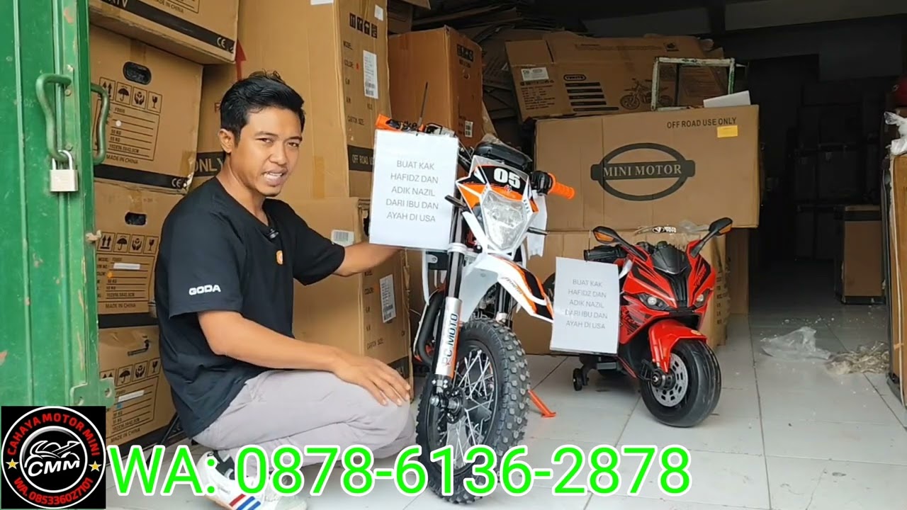 ORDER MINI TRAIL SY MOTO 05 50cc dan Motor Aki dari USA Untuk anak tercinta di Blitar Jawa Timur