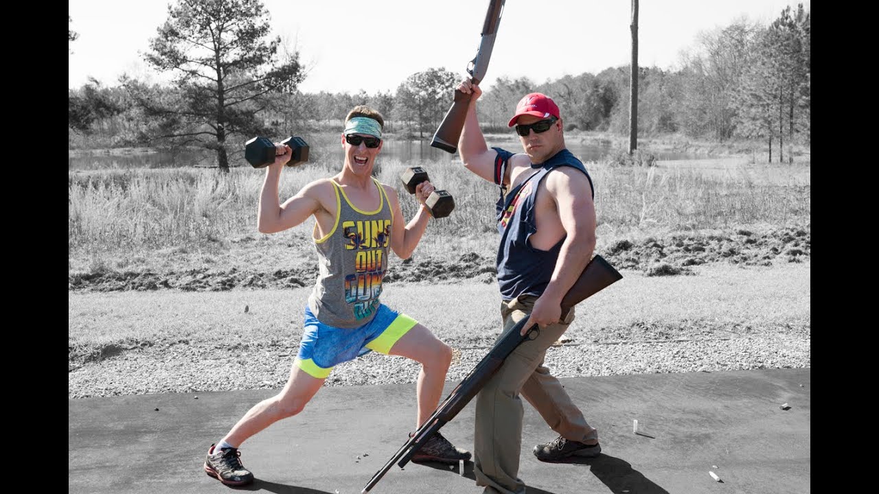 Shotgun Trick Shots: Workout Edition | Gould Brothers