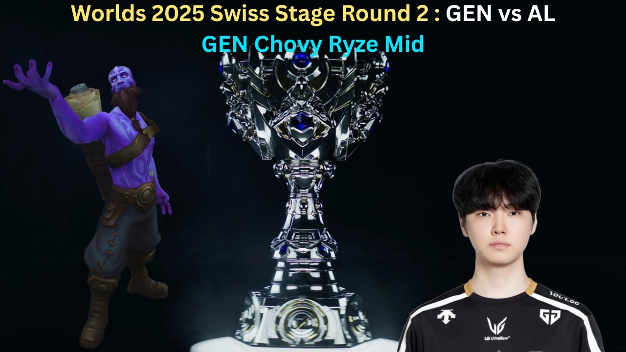 Worlds 2025 Swiss Stage Round 2: GEN vs AL (GEN Chovy Ryze Mid POV)
