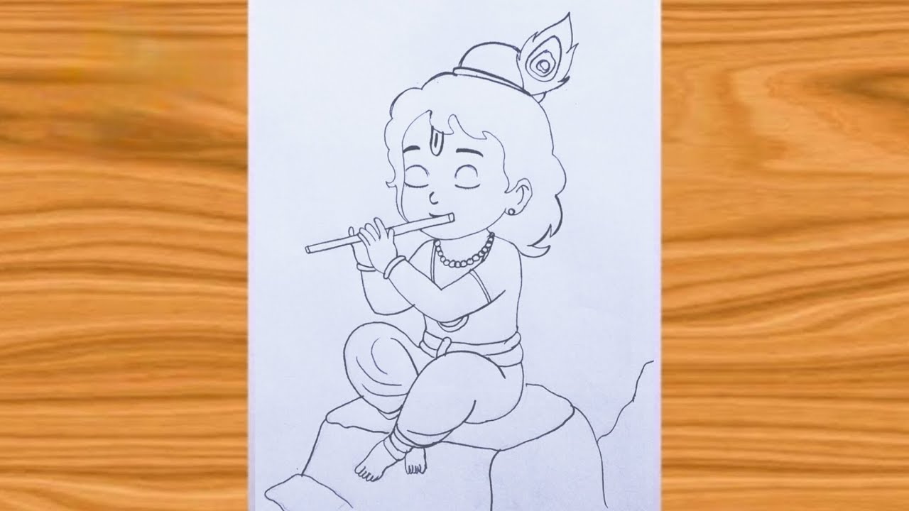 Little Krishna Drawing  |  Very easy Step by Step