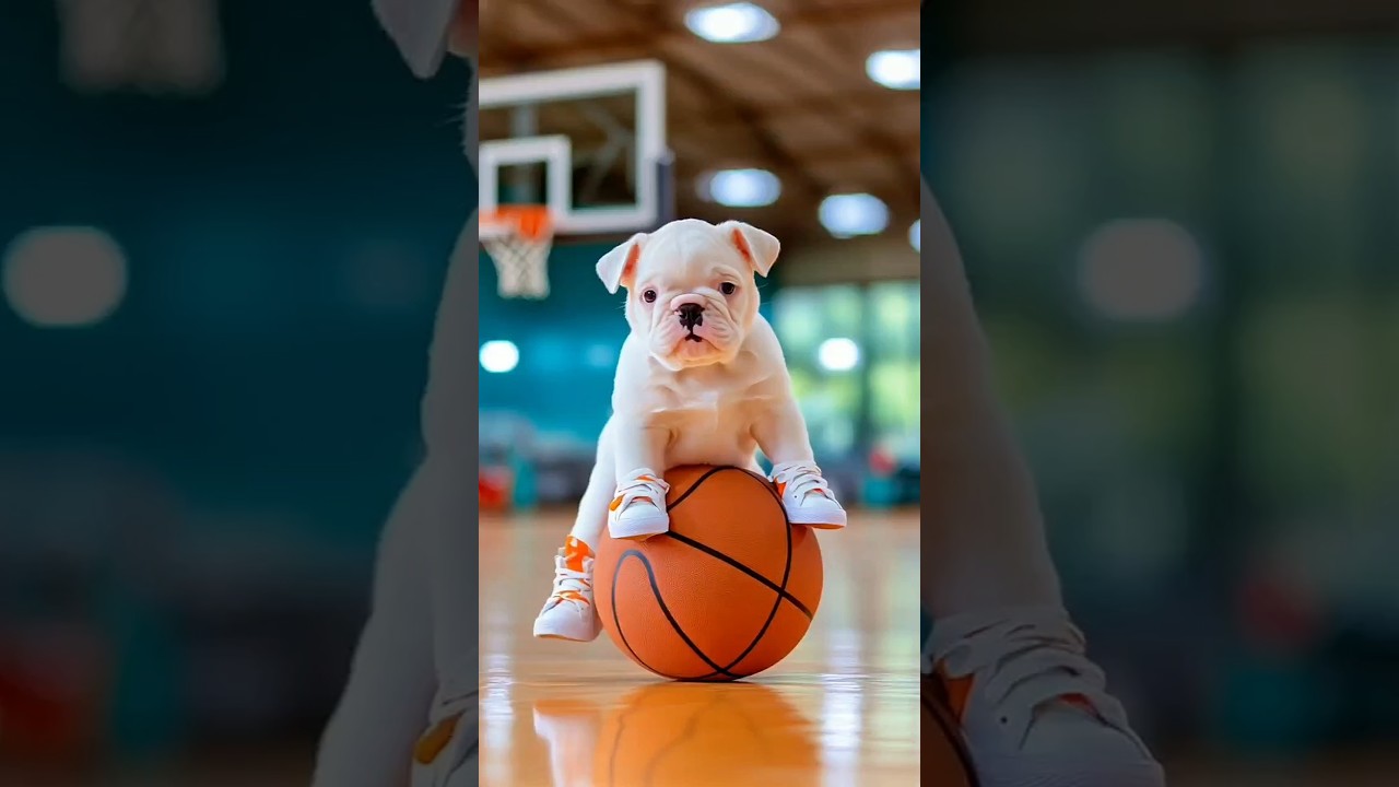 Puppy in Nike playing basketball 🐶🏀 #cute #dog #puppy