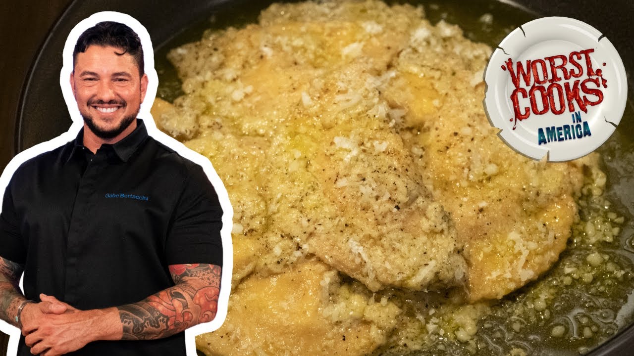 Gabe Bertaccini's Gorgonzola Mezzelune with “Salsa di Noci” | Worst Cooks in America | Food Network