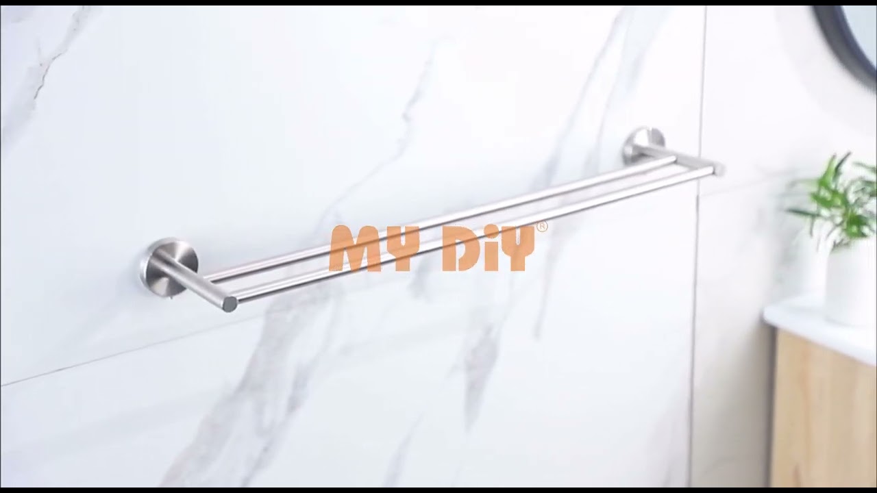 MY DIY ALUMINIUM DOUBLE TOWEL BAR TOWEL RAIL 600MM TOWEL RACK WALL MOUNTED TOWEL HOLDER FOR BATHROOM