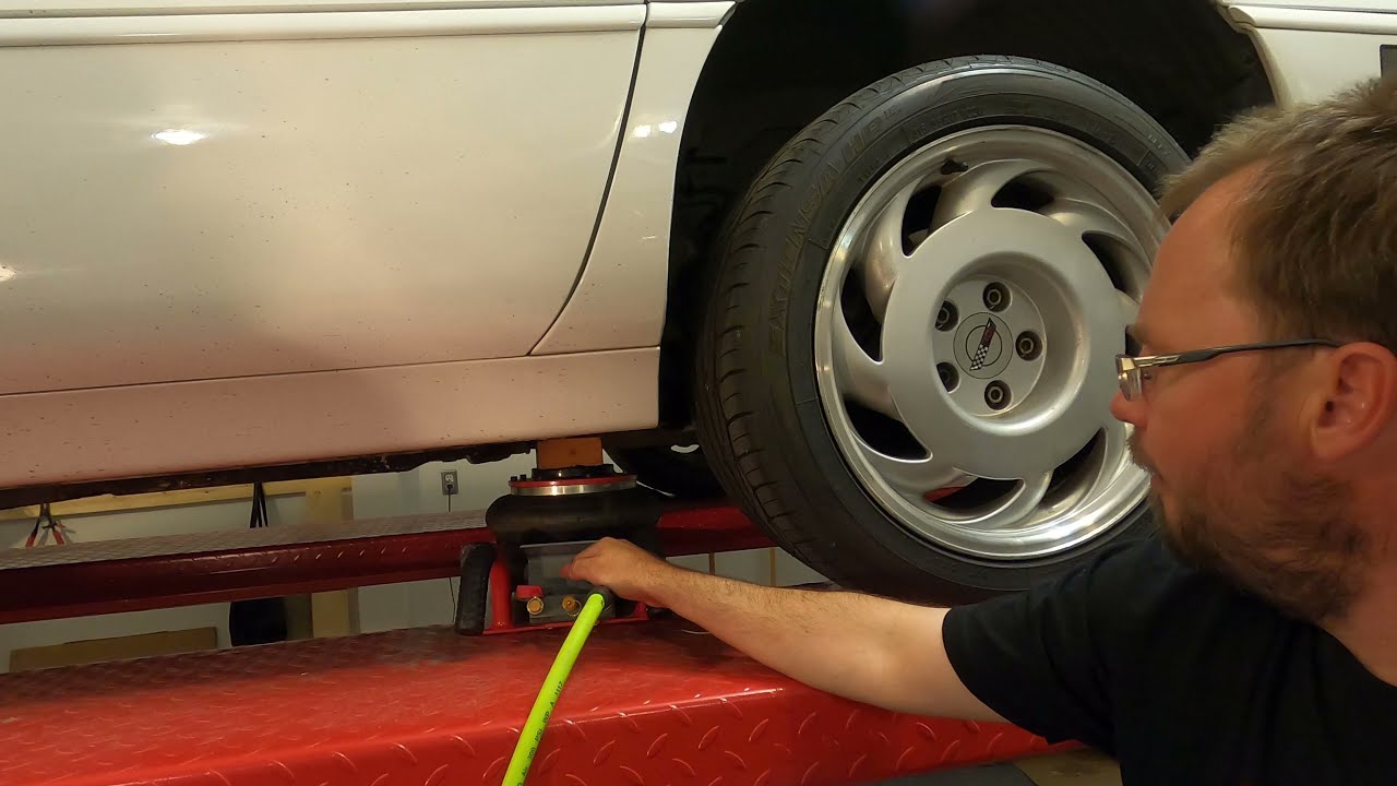 How to jack up a C4 Corvette - do not use factory jacking points with a floor jack!
