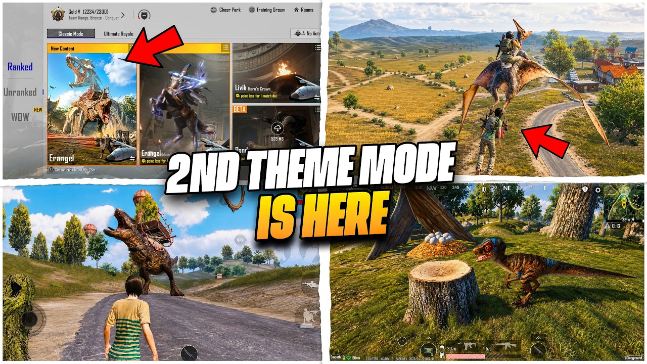 😱 BGMI 4.4 UPDATE 2nd THEME MODE / DINOGROUND / TOP NEW CHANGES