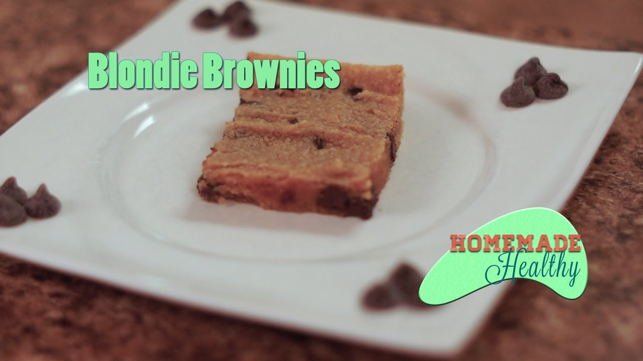 Low Carb Almond Flour Dessert Blondie Brownies with Peanut Butter, Gluten Free, Wheat Free