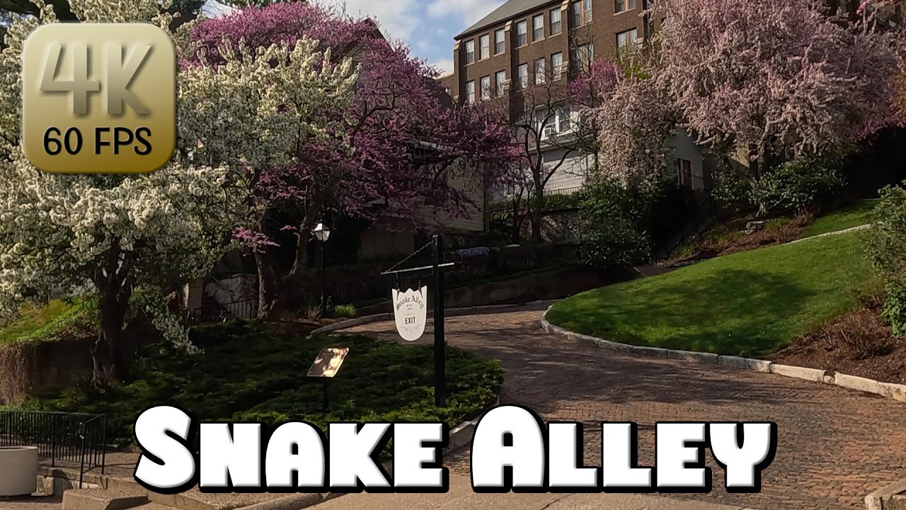Driving Down Snake Alley in Downtown Burlington, IA in 4k Video