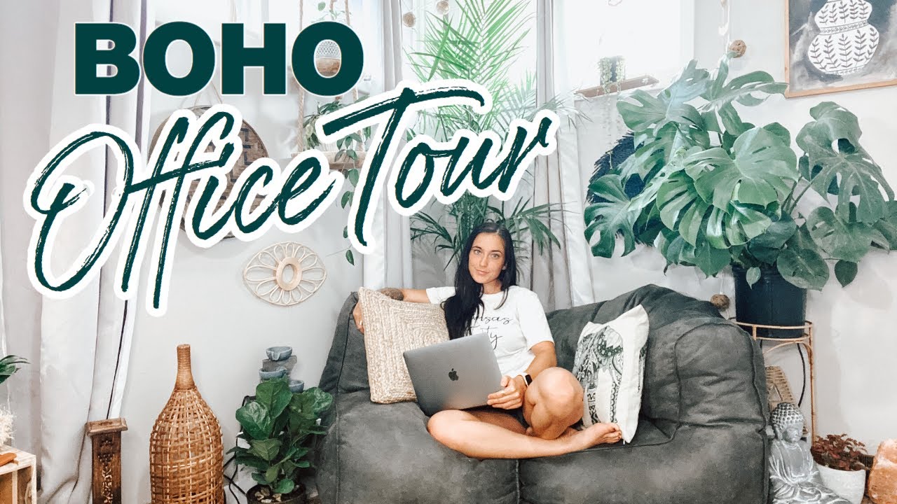 MY HOME OFFICE TOUR- BOHEMIAN STYLE. plants, boho, and modern | Aubrey Meckiah