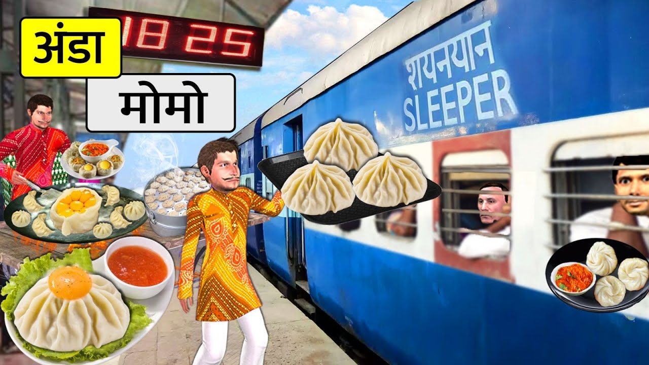 Early Morning Breakfast in Railway Station Egg Momos Train Street Food Hindi Kahaniya Moral Stories