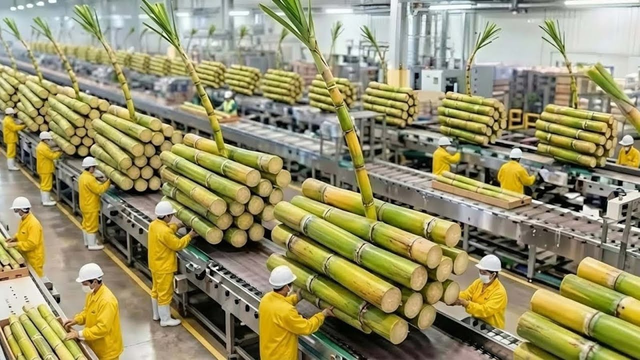 Dentro de una Gigante Fábrica de Azúcar de Caña: Cómo la Caña Fresca se Vuelve Cristal Brillante
