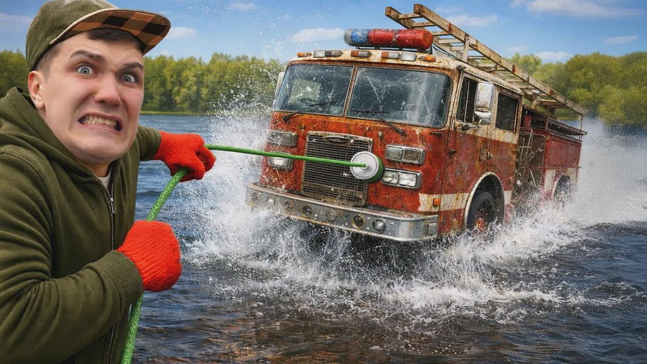 ¡Sacamos un camión de bomberos del agua haciendo pesca magnética!