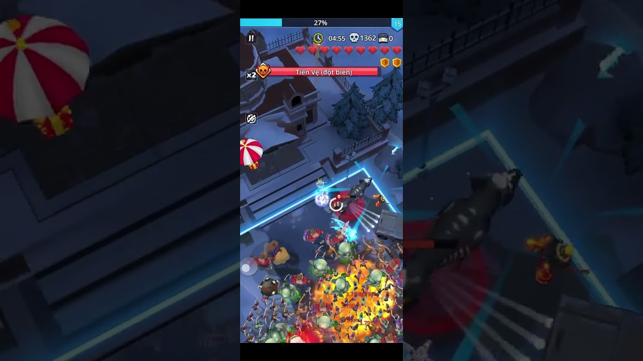 Zombie waves stage 96 with Christmas Rifle
