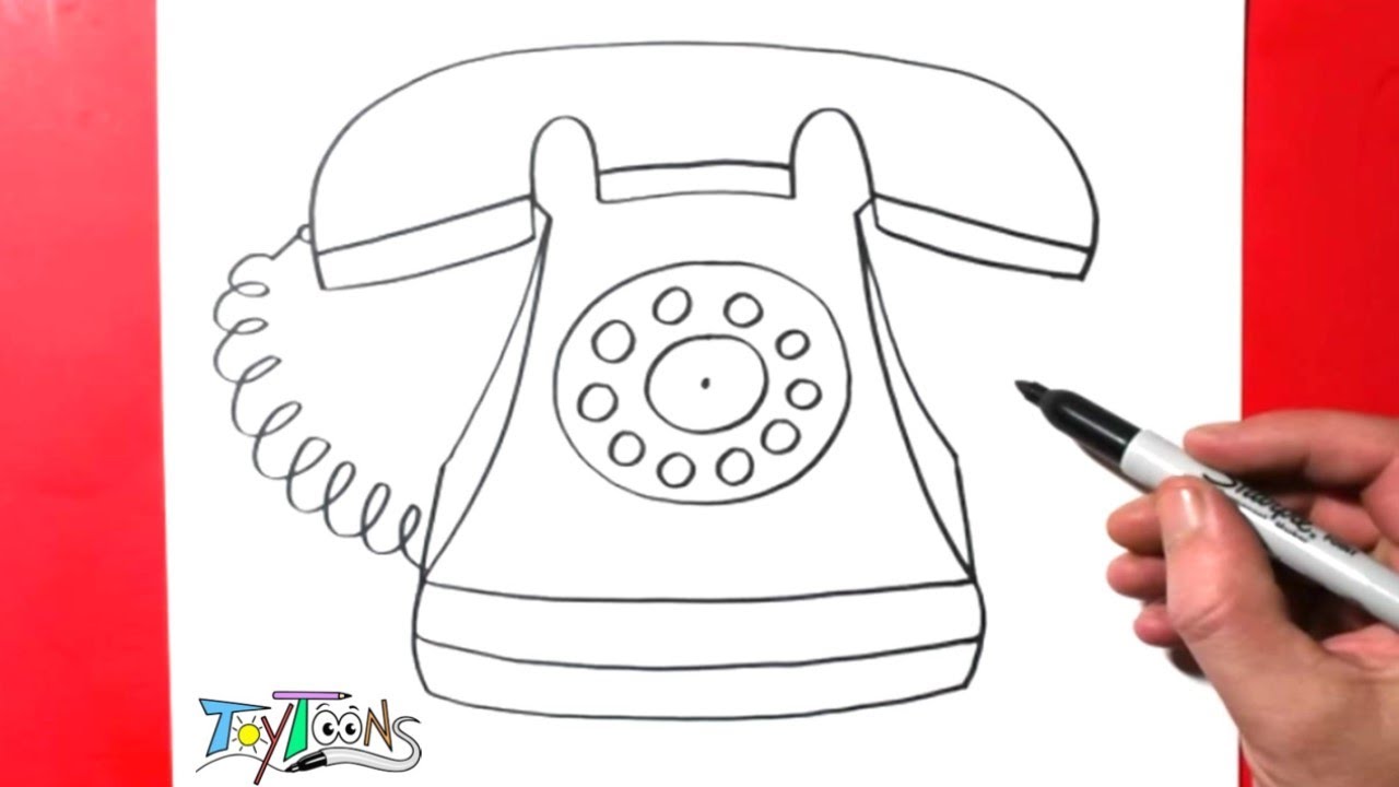 How to Draw a Telephone | Easy Step by Step Drawing Guide Tutorial