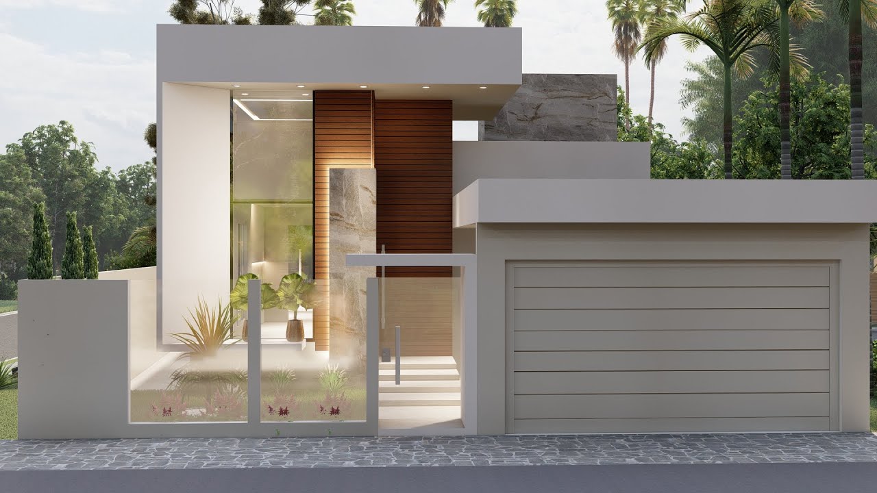 PLANTA 132 -  PLANTA 3D | CASA T&Eacute;RREA COM 120 M2 COM FACHADA MODERNA E 03 QUARTOS