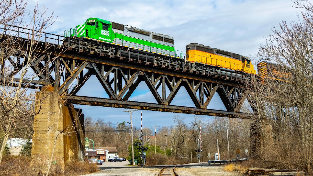 [4K] Huge Bridges and Colorful Power on the Wheeling & Lake Erie Railroad