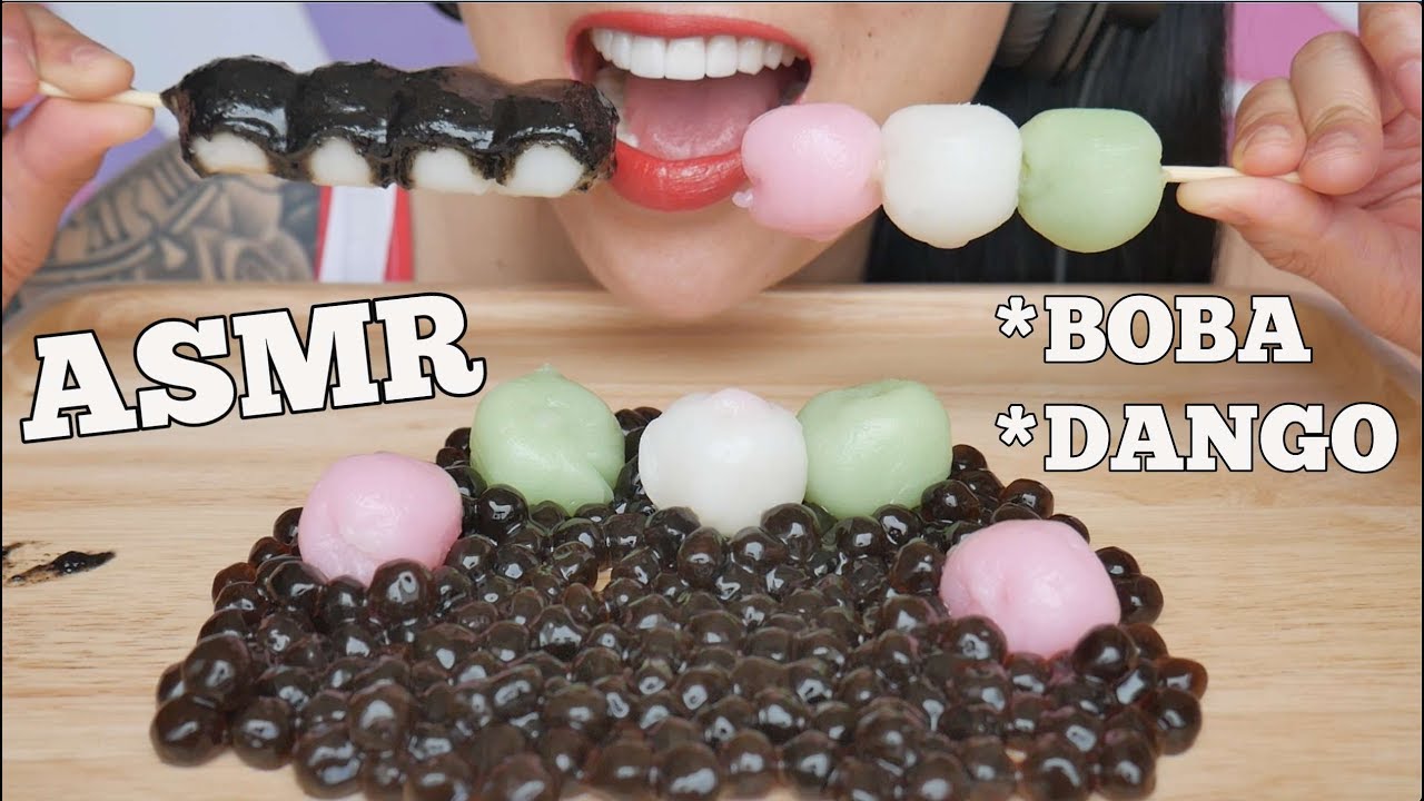 ASMR SOFT CHEWY SQUISHY (EATING SOUNDS) NO TALKING | *TAPIOCA PEALS / BOBA BALLS + DANGO | SAS-ASMR