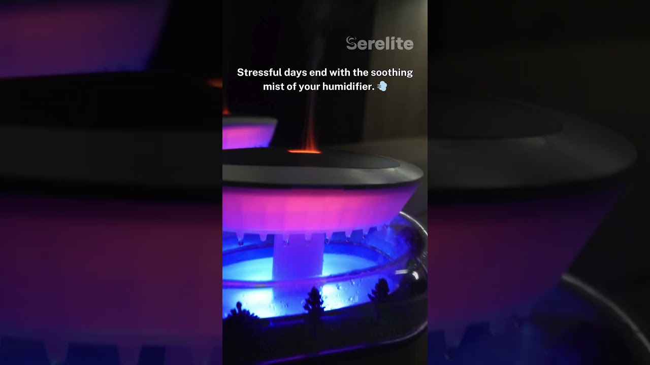 The gentle mist from my humidifier melts away all stress #serelite #Humidifier #rain  #sleep #shorts