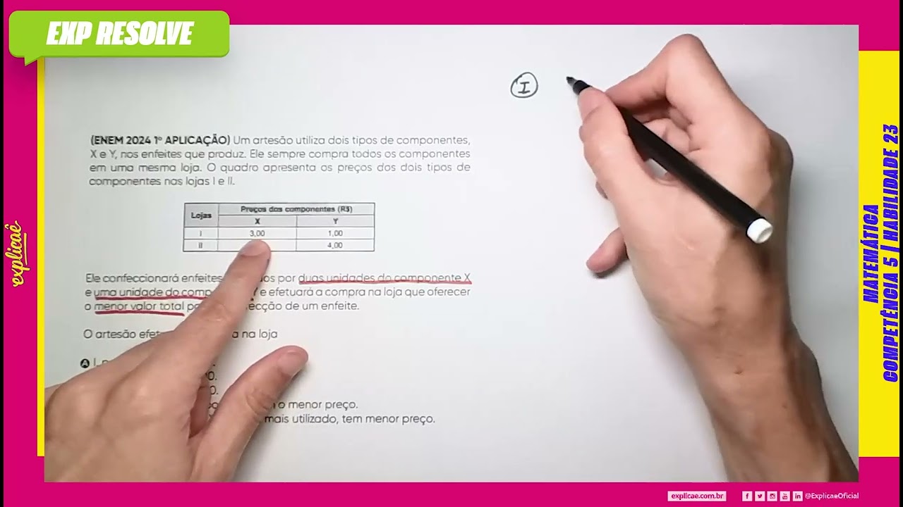 UM ARTESÃO UTILIZA DOIS TIPOS DE COMPONENTES, X E Y, NOS ENFEITES QUE PRODUZ. | MATEMÁTICA