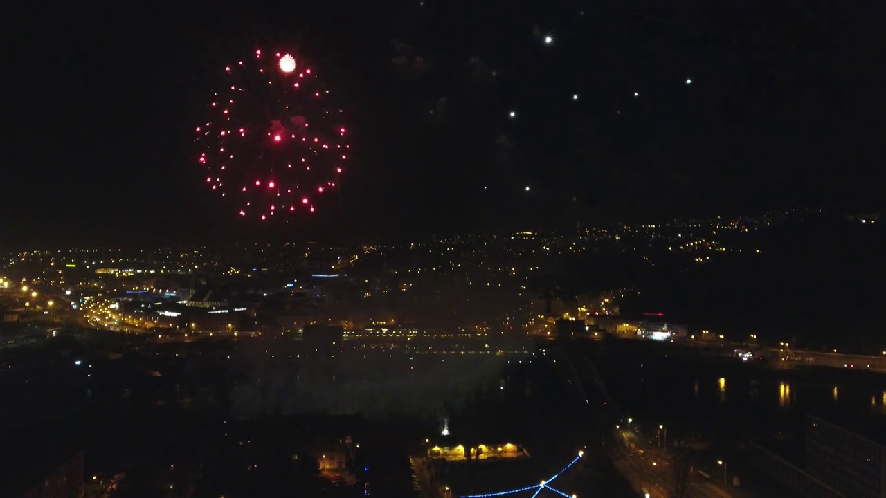 Novoroční ohňostroj Ústí nad Labem 1.1.2020