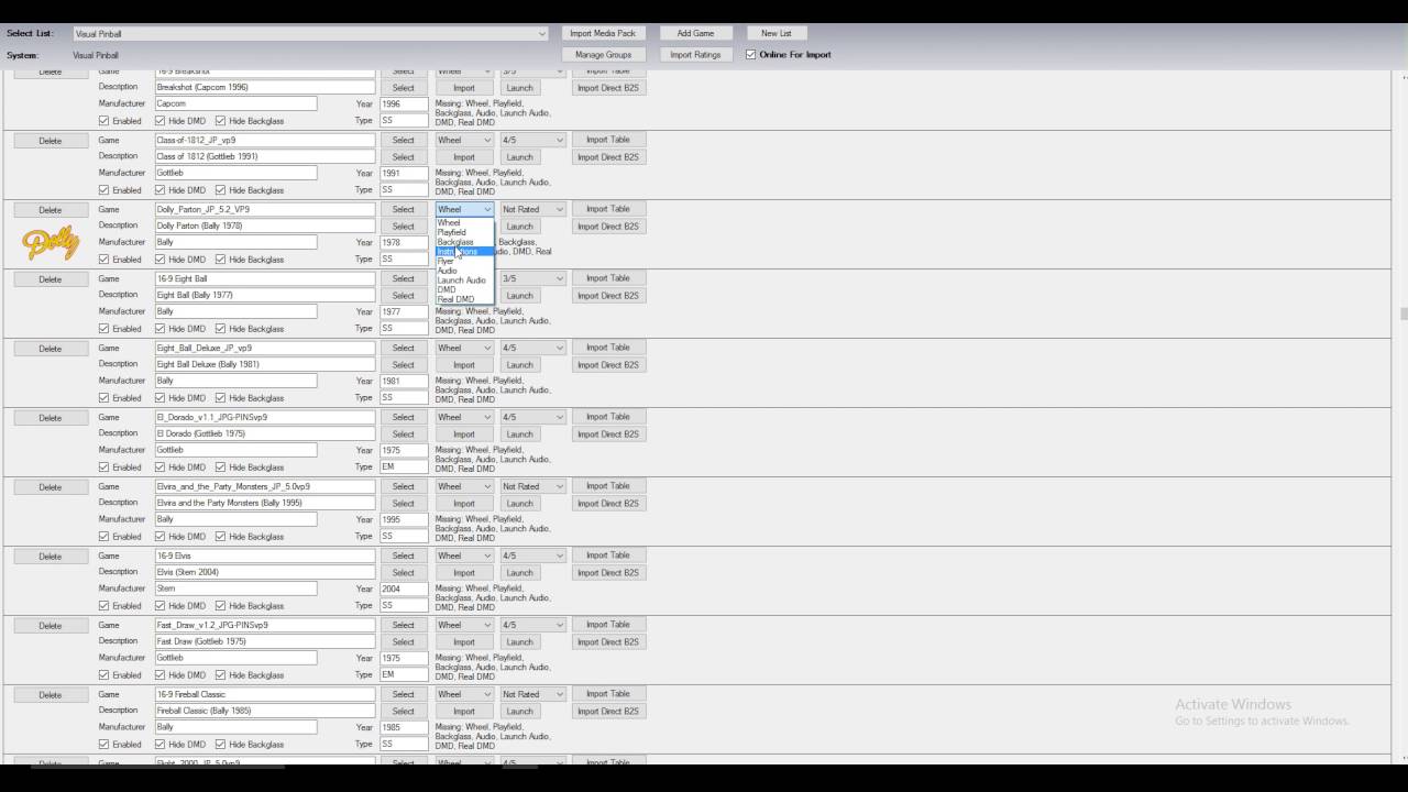 PinballX Online Media Import