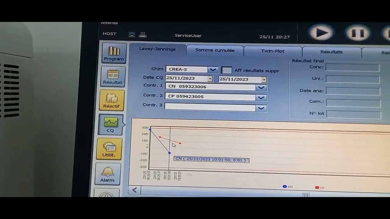 Étalonnage avec contrôle qualité interne # Mindray 240 pro #