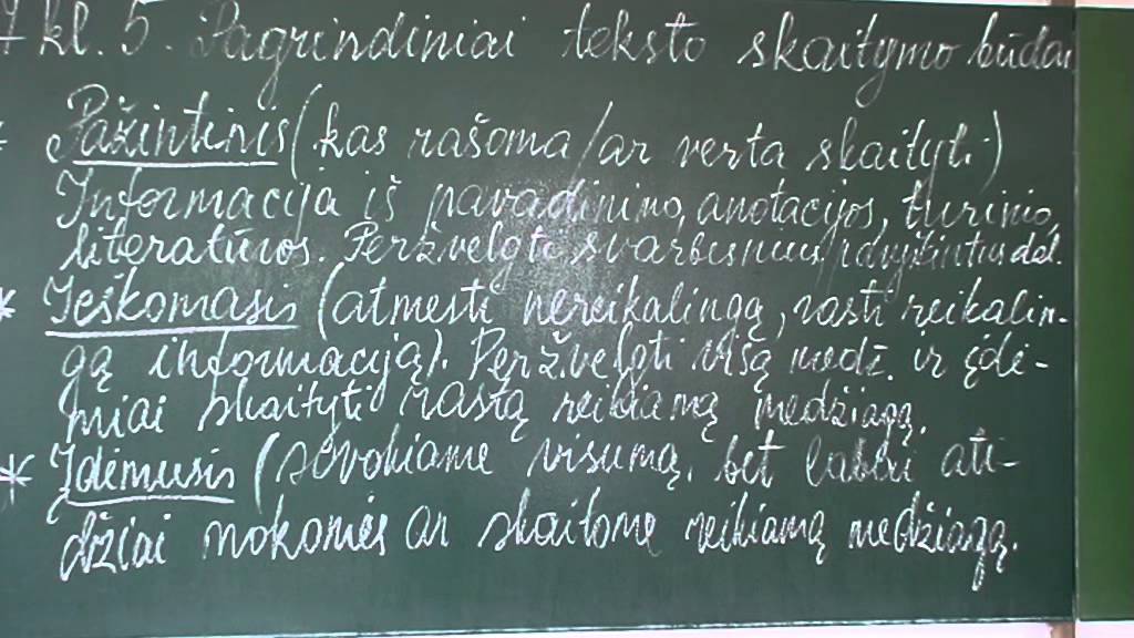 5  Pagrindiniai teksto skaitymo būdai