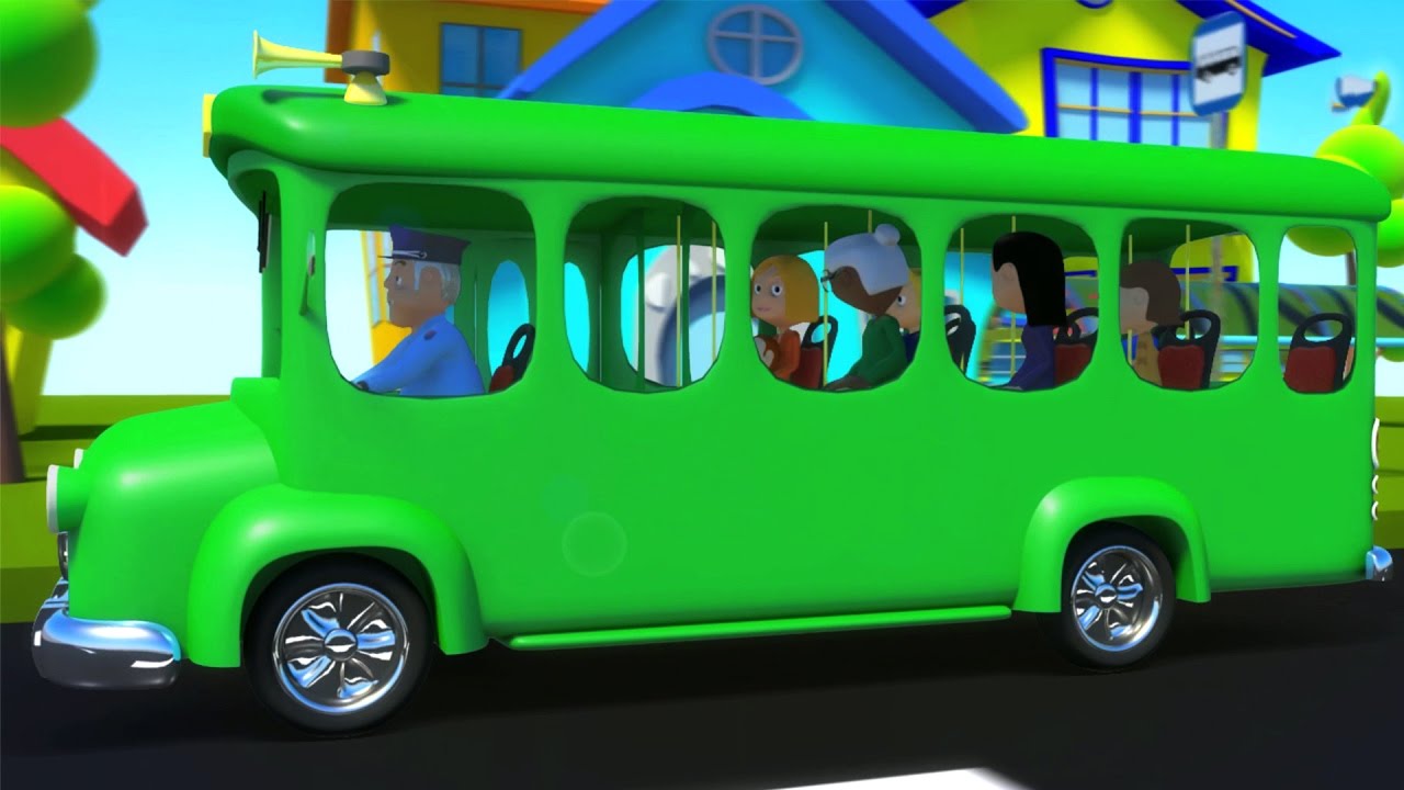Roues sur le bus | Rimes 3D pour enfants | Chansons pour enfants 3d Kids Rhyme | Wheels on the bus