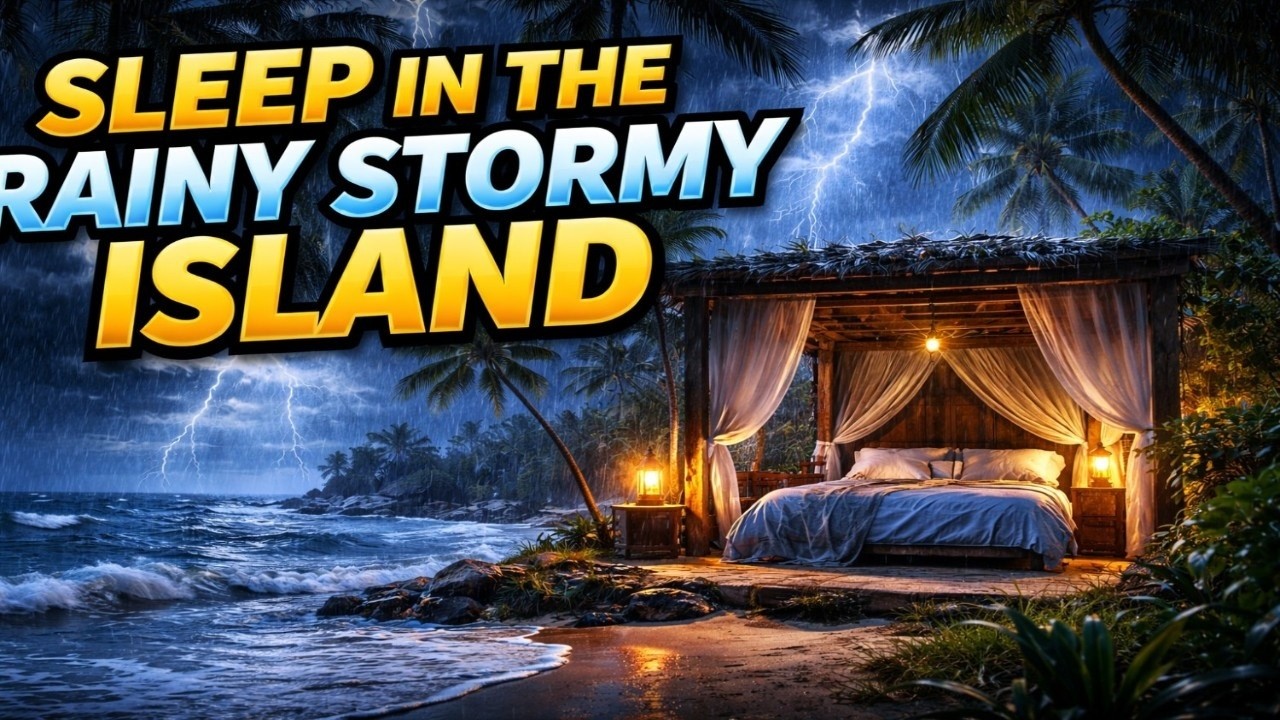 Luxury Private Island Glass Bedroom Storm Night 🌧️ Ocean Rain Sounds for Deep Sleep & Relaxation