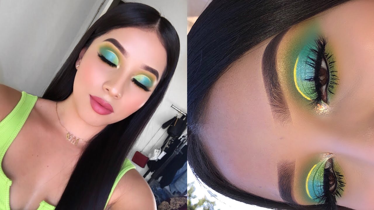 AQUA GREEN EYESHADOW LOOK 🐠