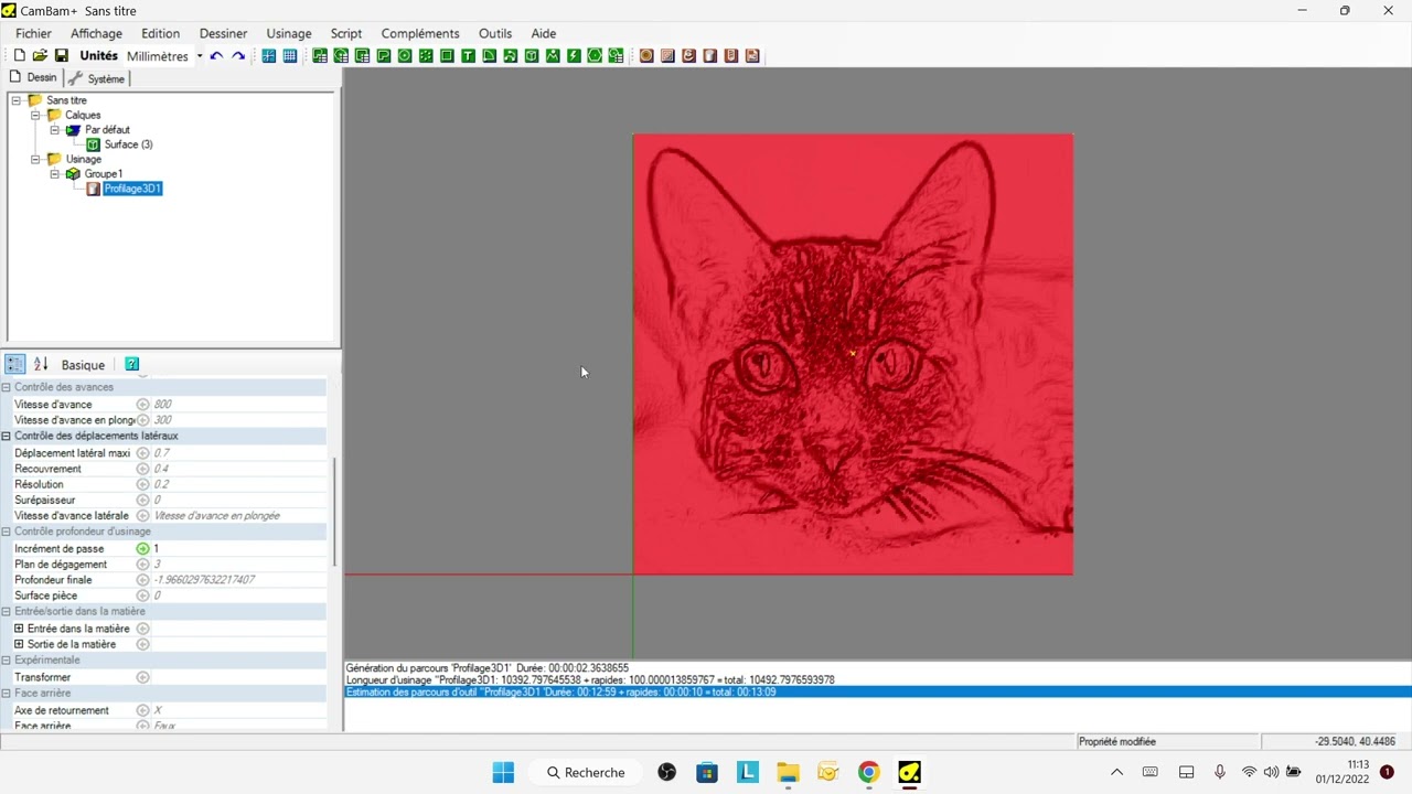 Profilage 3D Cambam