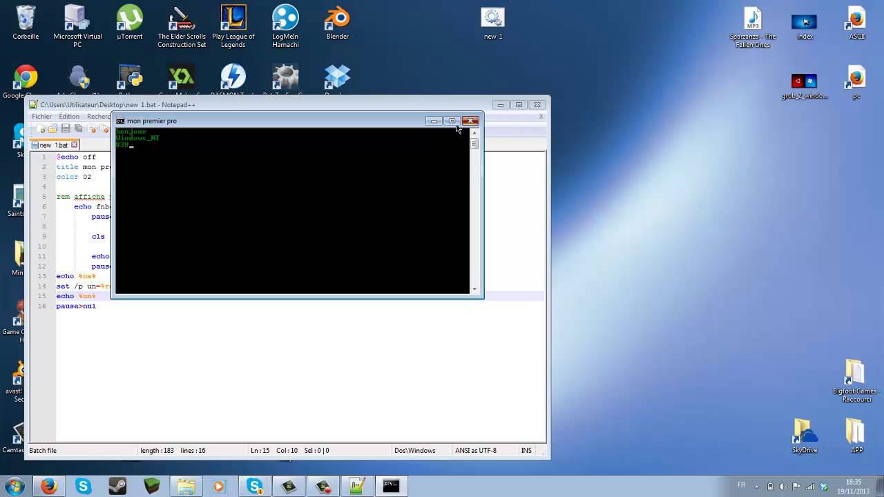 Tuto informatique Programmation Batch épisode 2 Les variables