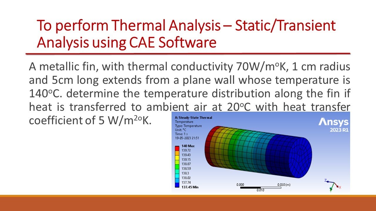 Steady State Thermal Analysis using Ansys Workbench - Fin Temperature Distribution