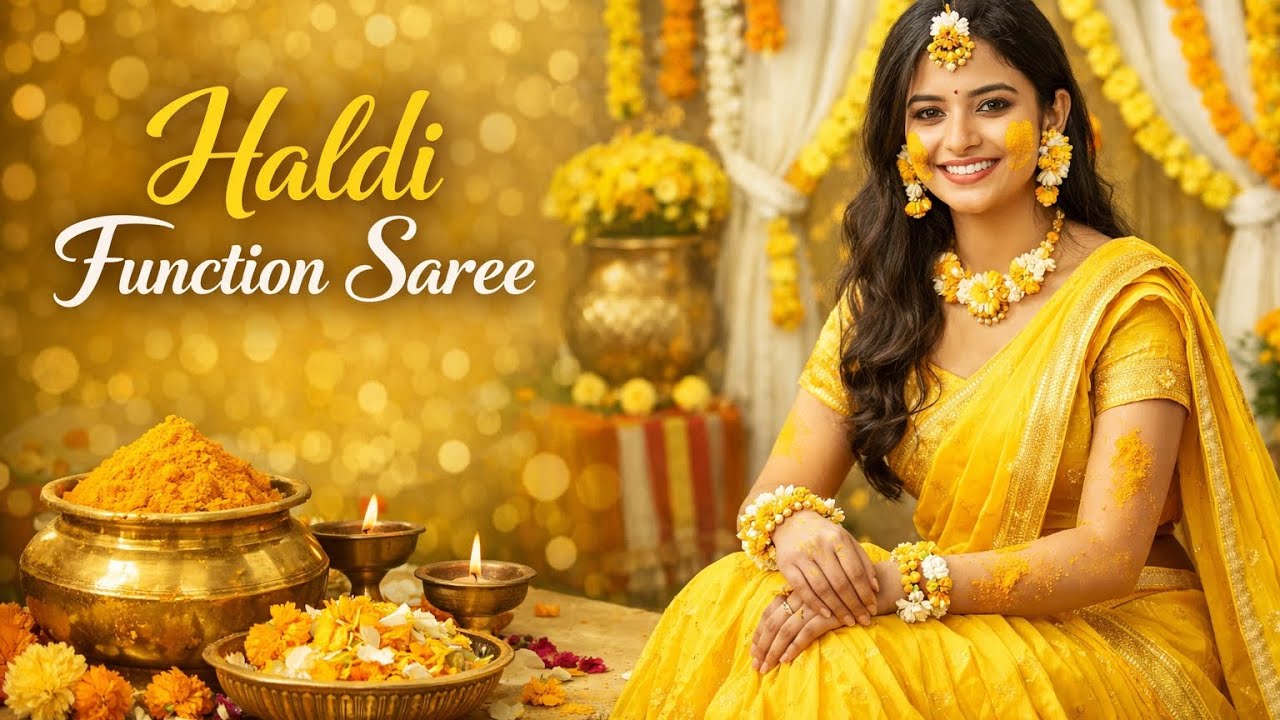  Yellow साड़ी डिजाइन हल्दी Function में पहनने के लिए| #haldispecial​ #yellow​ #saree​ #design​ #2026