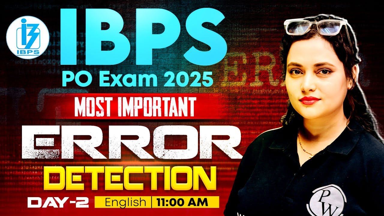 IBPS PO Prelims 2025 | Most Important Error Detection | IBPS PO English by Rupam Ma'am #2