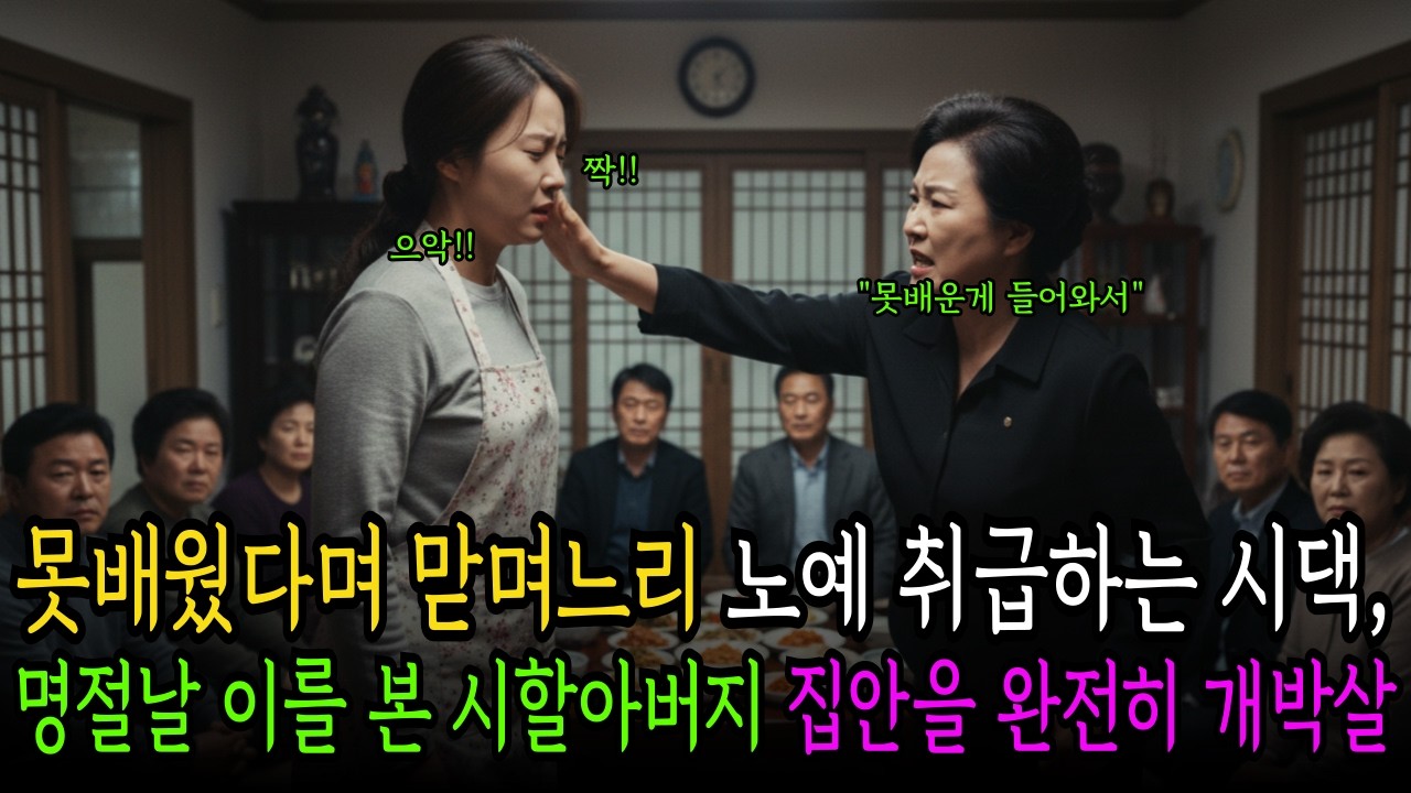 못배웠다며 맏며느리 노예 취급하는 시댁, 명절날 이를 본 시할아버지 개박살..