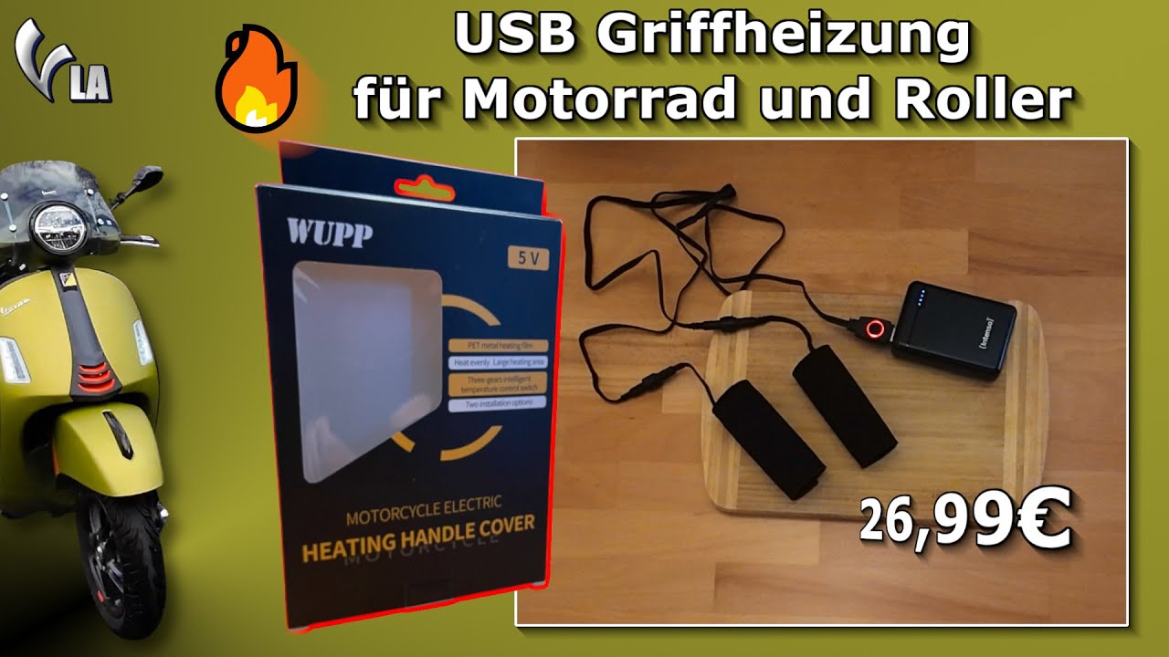 USB Griffheizung - Unboxing und Fahrbericht - nicht nur für Vespa geeignet.
