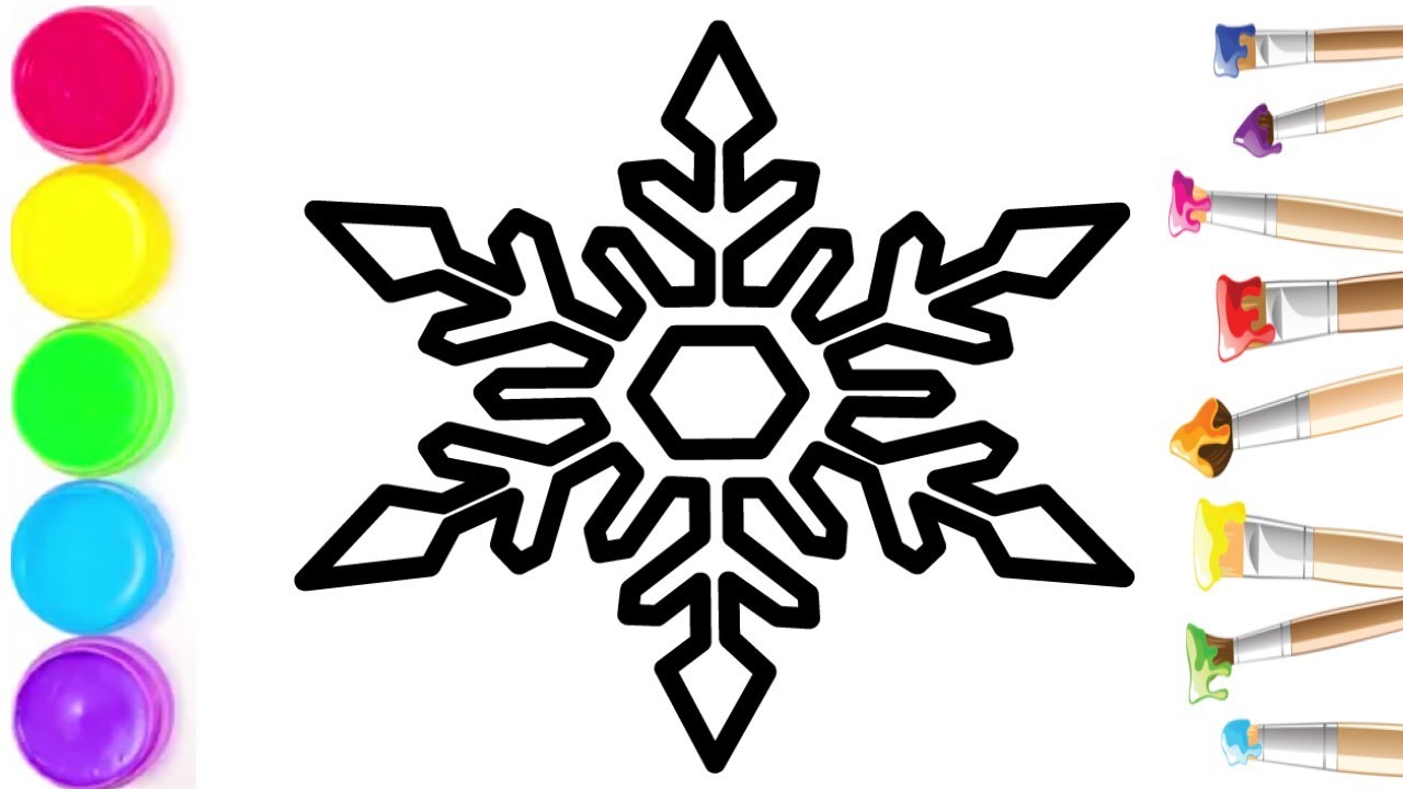 Draw a snowflake | Coloring Page for Toddlers | Dessiner un Flocon de Neige