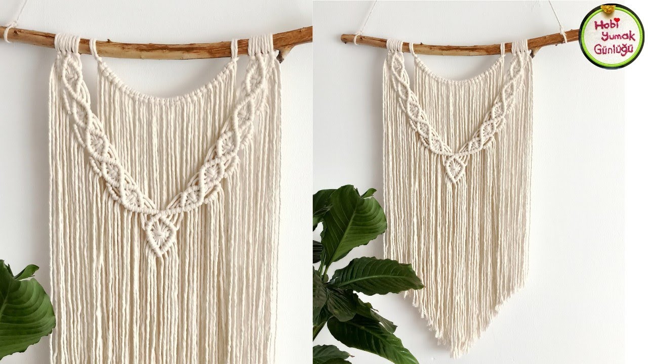Makrome duvar süsü/makrome duvar süsü yapımı/kolay makrome duvar süsü/macrame wall hanging/dıy/diy