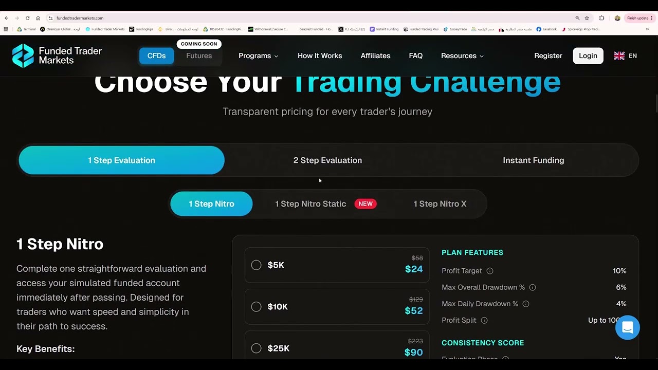 ما هي أفضل الحسابات في شركة fundedtradermarkets للتمويل في سوق الفوركس
