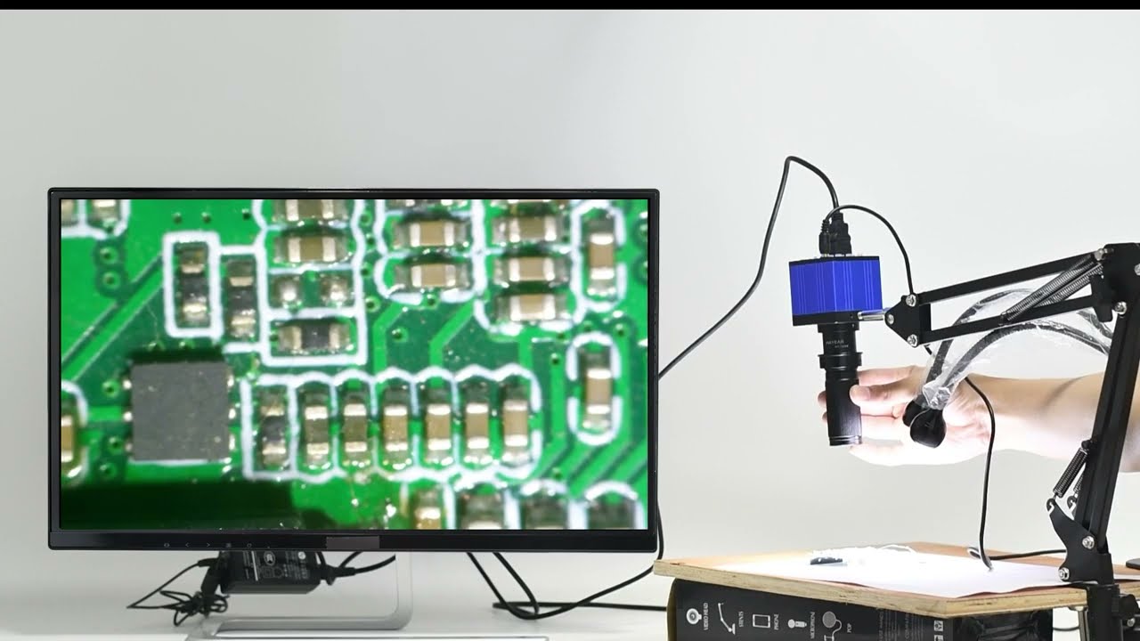 HY-2037 51MP Microscope Kit with 150X Lens Soldering Kit Effect Video, 1080P 60FPS Camera