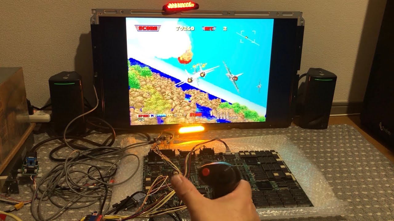 [アーケード基板]アフターバーナーⅡ用の自作改造コントローラーの取付方と動作確認2026年1月1日