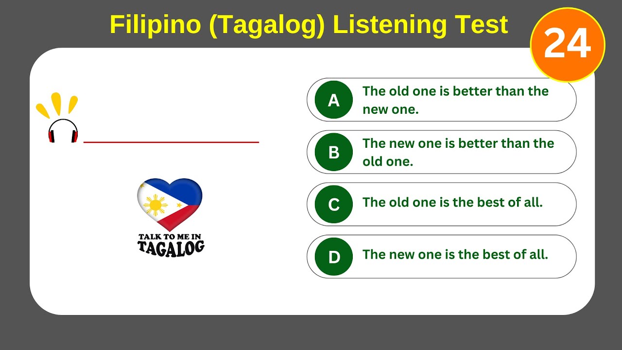 Filipino LISTENING TEST 24 | Talk to Me in Tagalog Test | Filipino Quiz