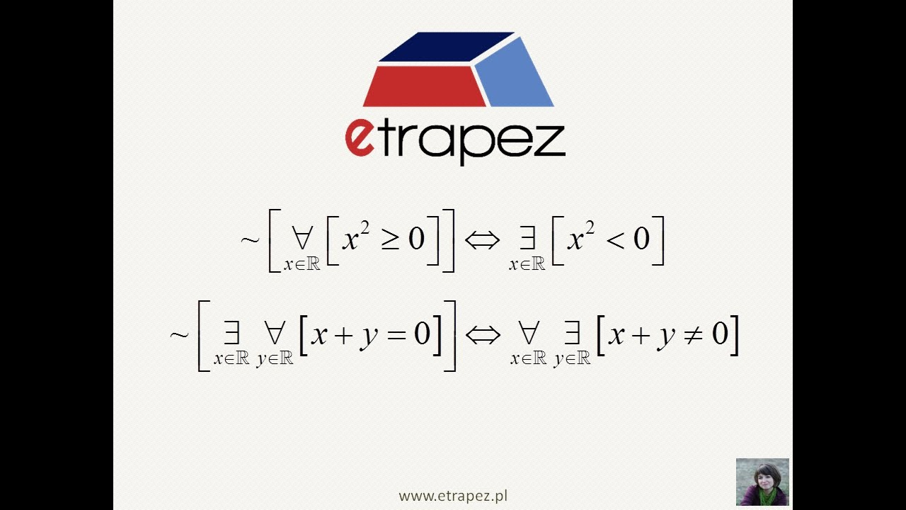 Zaprzeczenia zdań logicznych z kwantyfikatorami - 19 [eTrapez]
