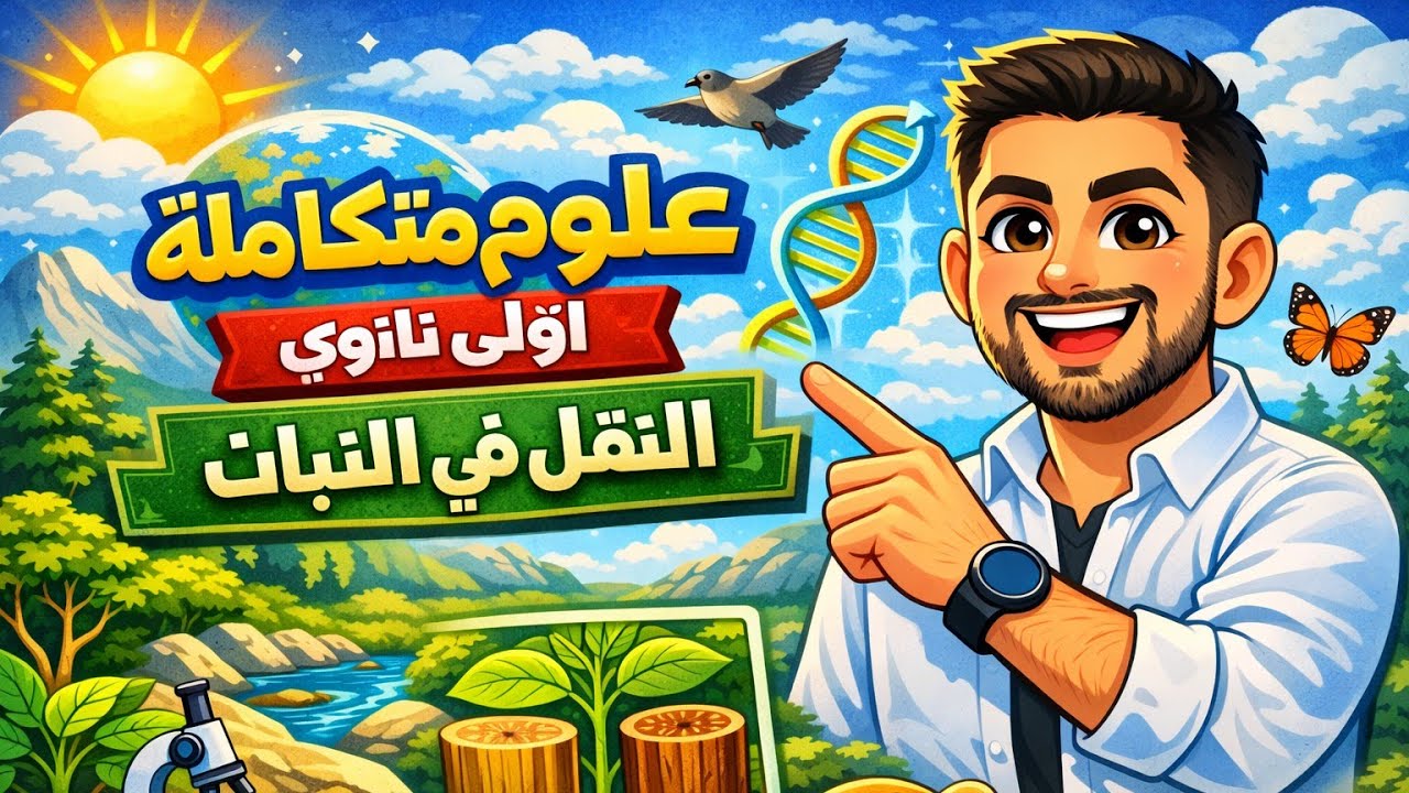 شرح النقل في النبات (الخشب واللحاء)علوم متكاملة أولى ثانوي 2026|أسهل طريقة لفهم انتقال الغذاء والماء