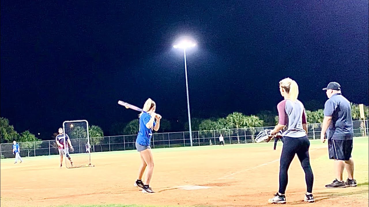 A CoEd Softball Battle! 24-22 final score Blue ballers