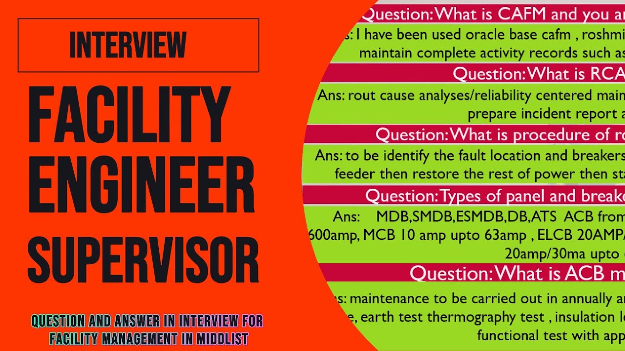 #Facility engineer #supervisor Interview! #MEP Engineer Interview Questions with Example Answers#